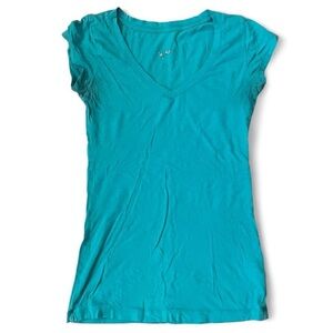 Vintage y2k Teal V-Neck Women's Top